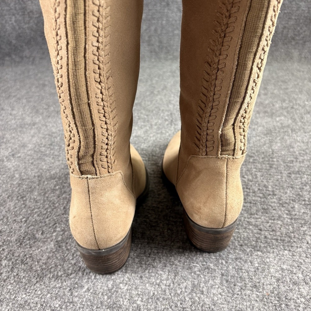 Vince Camuto Bendra Tall Boots Women's 6.5M Taupe Suede Side Zip Riding Low Heel - Picture 15 of 15